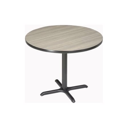 Interion® 36 Round Bar Height Restaurant Table, Charcoal